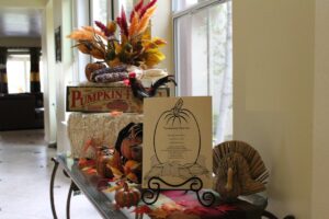 Thanksgiving Menu and display welcome guests as they arrive