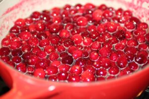 let cranberries soften and pop
