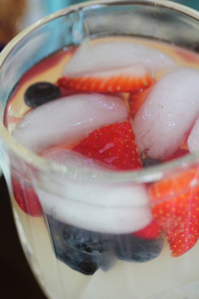 Lemonade with Strawberries and Blueberries