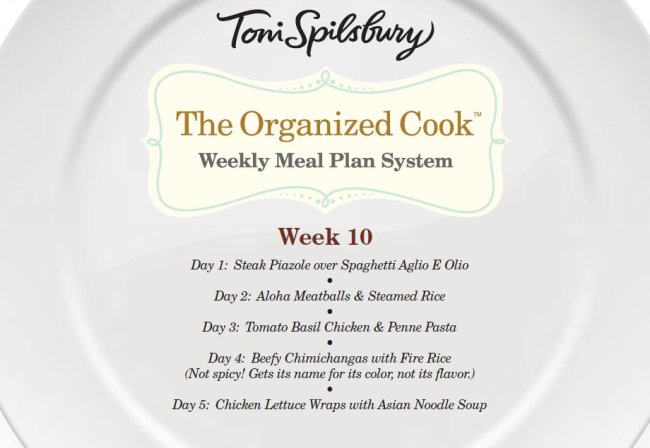 The Organized Cook Weekly Meal Plan System Menu