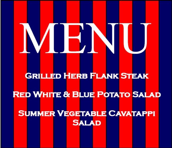 4th of July Menu from The Organized Cook