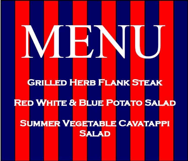 memorial day menu