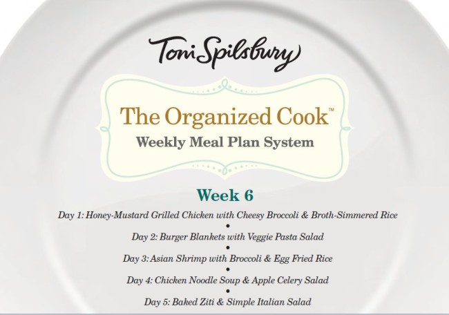Meal Plan from The Organized Cook