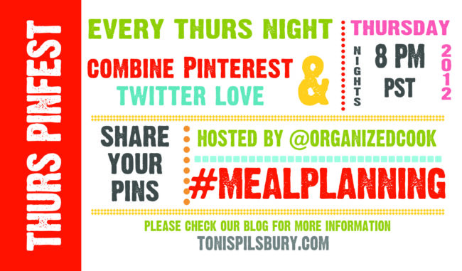 Twitter and Pinterest #mealplanning weekly party 